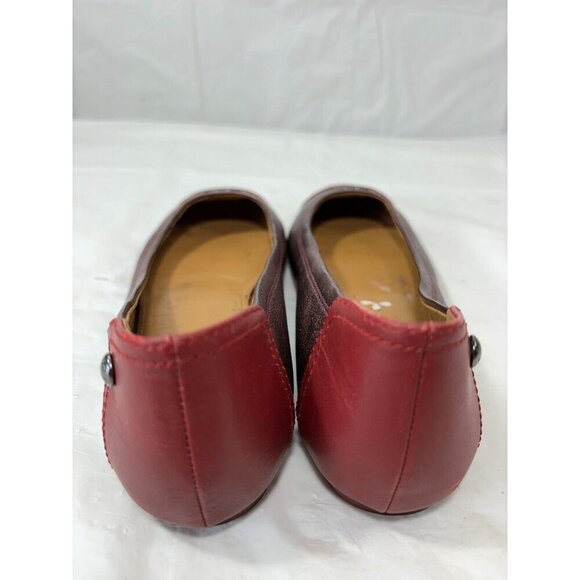 Coach Chelsea Black Cherry Metallic Leather Ballet Flats Size 5.5B - Picture 3 of 13